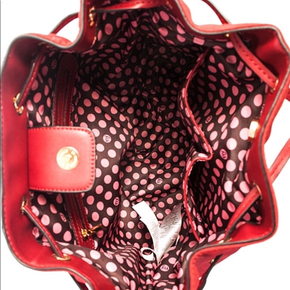 Nicky Drawstring Burgundy Bag w/ Adjustable Strap - Picture 3 of 4